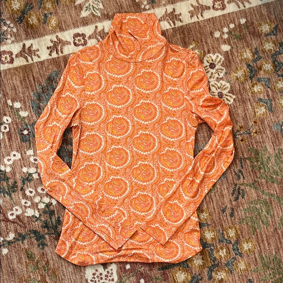 Capsule Tops - Orange Patterned Women's Blouse